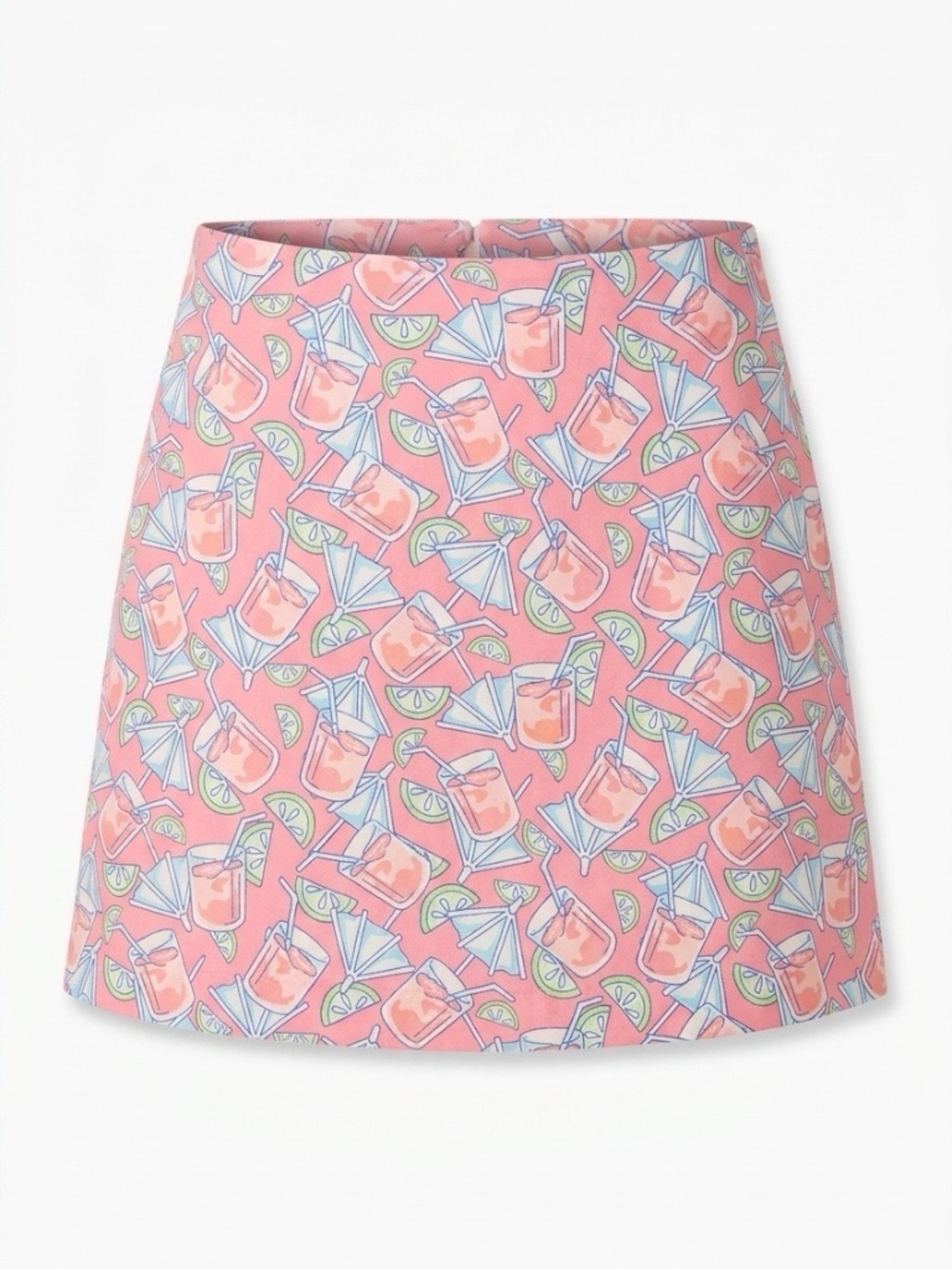 Vineyard Vines Squibby Cocktails Print Drink Tropical Pink Mini Skirt - size 10